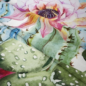 Macro detail of high-quality digital printing on bohemian tapestry fabric