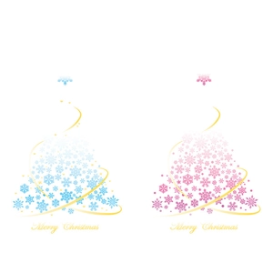 Christmas tree window stickers with blue and pink snowflake patterns and gold Merry Christmas