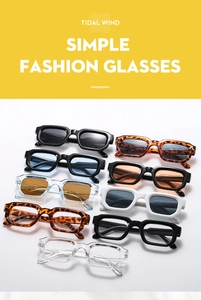 Collection of square frame sunglasses in multiple colors displayed on a white background