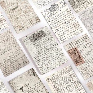 Detail of vintage scrapbooking paper with retro handwriting and old newspaper texture