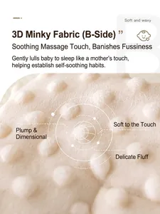 Close-up of soft 3D minky dot fabric on a beige cotton baby stroller cushion pad