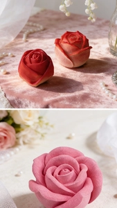 Detailed macro view of 3D rose flower silicone mold texture for DIY candle and soap