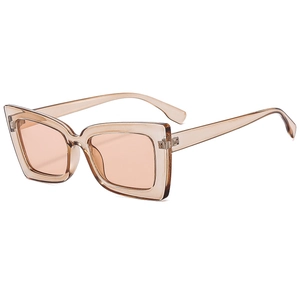 Chic oversized square sunglasses with translucent amber frame and orange lenses for outdoor