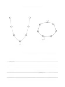 Detailed size specifications for 8.00mm pearl necklace and 925 silver bracelet set