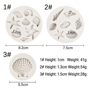 Marine theme silicone molds with starfish and seashell shapes for cake decorating