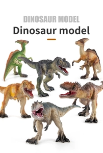 Vista detallada de un set de 6 figuras realistas de dinosaurios con texturas finas