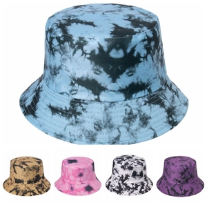 Cappello Alla Pescatora Tie Dye Cotone Traspirante Estate Protezione Solare Outdoor Streetwear Graffiti Per Uomini Donne