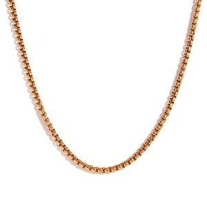 Minimalist 2mm gold plated stainless steel square box chain necklace for women