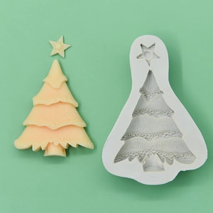 Moule en silicone en forme de sapin de Noël pour pâtisserie DIY et bougies