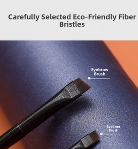 Detailed macro shot of fine synthetic fiber angled bristles for eyebrow and eyeliner brushes