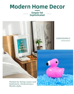 Pink resin flamingo figurine for succulent bonsai and DIY miniature garden landscapes