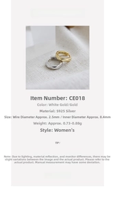 Detail showing S925 sterling silver hoop earrings with geometric faceted design