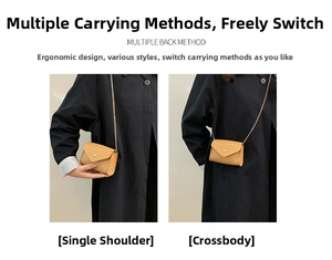 Detailed view of brown stone pattern leather bag with gold chain strap worn two ways