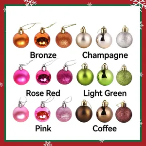Boules de Noël assorties en 6 couleurs avec finitions mates, brillantes et pailletées