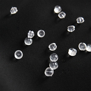 Transparent silicone earring backs in bulk, soft non-slip stoppers for stud earrings
