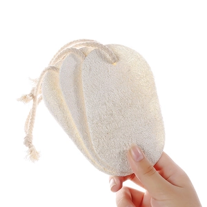 3-delige set natuurlijke loofah exfoliërende badpads met katoenen ophangkoorden