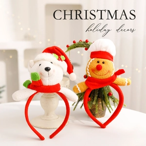Serre-têtes de Noël en peluche avec ours polaire et bonhomme en pain d'épices