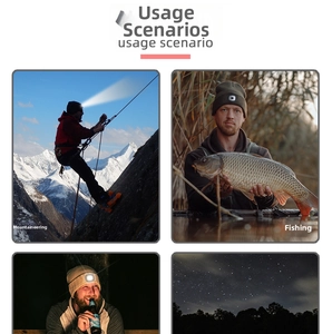 LED knit beanie cap for outdoor activities like hiking, fishing and night camping