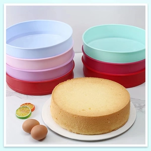 Round Silicone Cake Mold Flexible Non Stick Baking Pan Food Grade Reusable Bakeware DIY Dessert Kitchen Tool