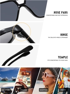 Detail view of double bridge aviator sunglasses with hinges and nose pads features