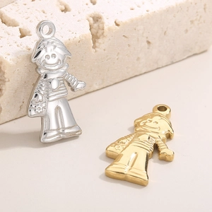 Pendentifs créatifs de fille en acier inoxydable pour colliers en or et argent
