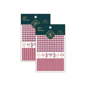Relief texture nail stickers with pink plaid heart patterns and cute bunny designs