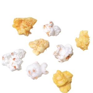Realistic white and yellow resin popcorn charms for DIY hair accessories and jewelry