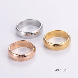 Three-piece stainless steel teddy bear rings in silver, gold, and rose gold finish