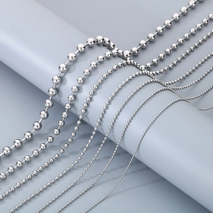 Collier Chaîne À Billes En Acier Inoxydable Chaîne À Perles Rondes Simple Bijoux De Mode Pour Hommes Et Femmes