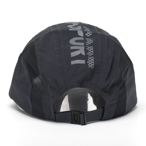 Rear view of dark grey quick-dry mesh baseball cap with SPORT print and adjustable buckle