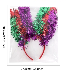 Foto di misura per cerchietto Mardi Gras con frange, dimensioni 30,5x27,5 cm