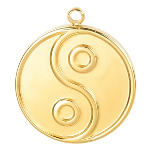 Polished 18k gold plated 304 stainless steel Tai Chi Yin Yang pendant for DIY jewelry
