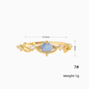 Blue planet ring with 17.3mm inner diameter and 6mm setting height details