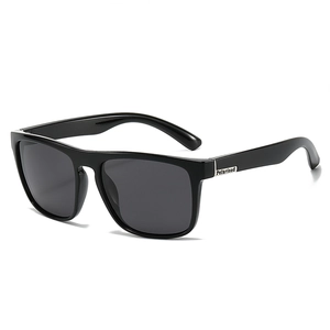 Polarized black frame sunglasses for men with UV400 protection for outdoor driving