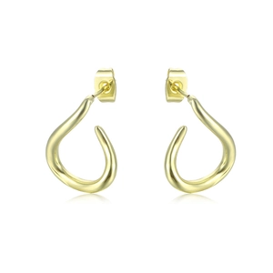 Minimalist gold S925 sterling silver post twisted C-shape earrings for a sleek look