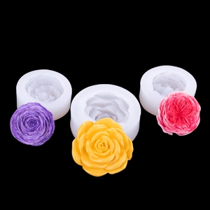 3D flower silicone molds for making candles and soap with rose and camellia shapes