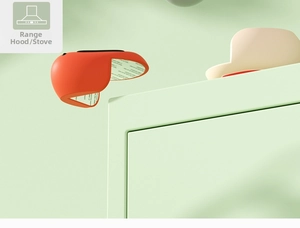 Protezione angolare a L in silicone arancione e bianco per mobili ed elettrodomestici