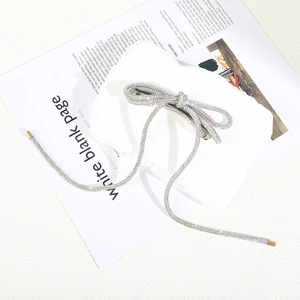 Sparkly silver rhinestone bow headband with long tassels for elegant women fashion