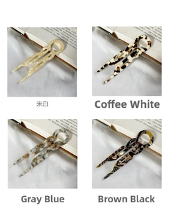 U-shaped hair pin set in four marble textures for elegant hair styling buns