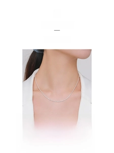 Detailed view of elegant S925 sterling silver minimalist beaded choker chain on neck