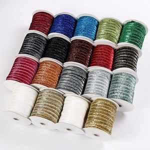 Sparkling Metallic Glitter Ribbon Roll Colorful Polyester Webbing For DIY Bow Making Gift Wrapping Wedding Party Decor