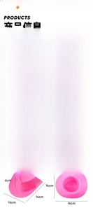Detailed size chart for pink plastic cowboy hat helmet bowl with 200ml capacity