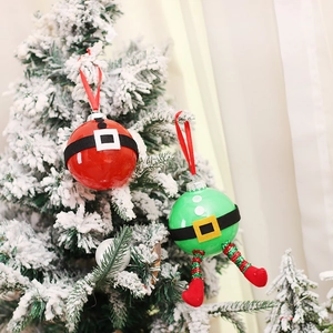Creative transparent Christmas ball ornaments featuring Santa and elf styles on a tree