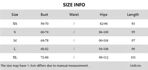 Detailed sizing chart for leopard print backless dress with XS to XL measurements