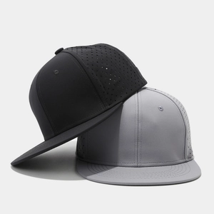 Quick-dry flat brim baseball cap set featuring laser-cut breathable holes and hip-hop style