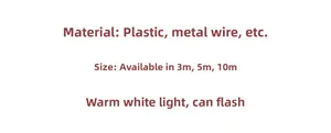Detail showing specifications for copper wire lights with 3m to 10m size options