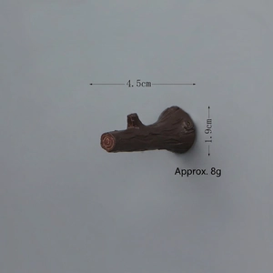 Detail of creative tree branch decor with realistic bark texture and natural brown finish