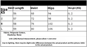 Guide des tailles pour jupe midi rayée avec mesures de taille et de hanches