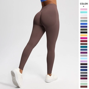 Damen Nahtlose Yoga-Hose Mit Hoher Taille Po-Lift Bauchkontrolle Nylon Elasthan Sport Tights Laufen Fitness Workout Leggings