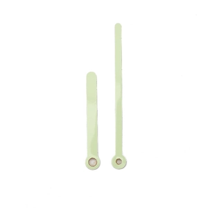 Luminous aluminum watch hands set featuring hour and minute needles with glow coating